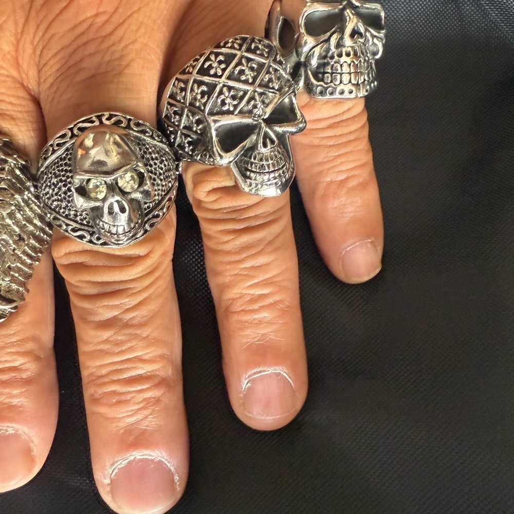 Stainless steel biker Skull Ring Size 13 US - Picture 7 of 7